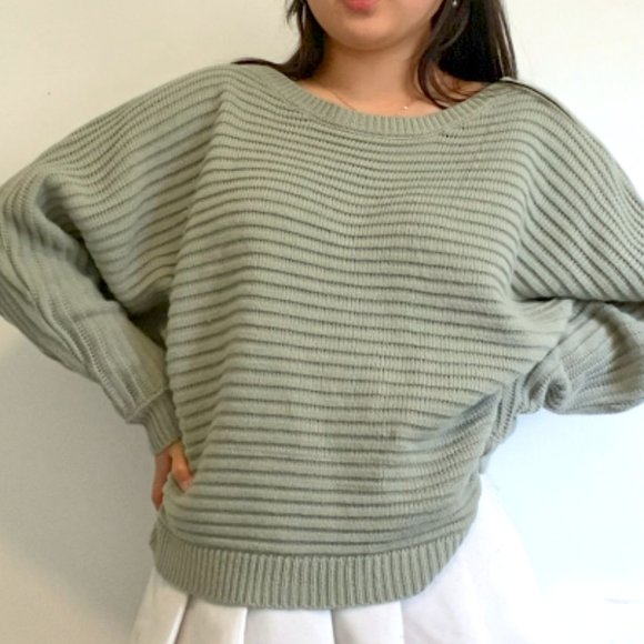 sage green knit sweater - Picture 1 of 3
